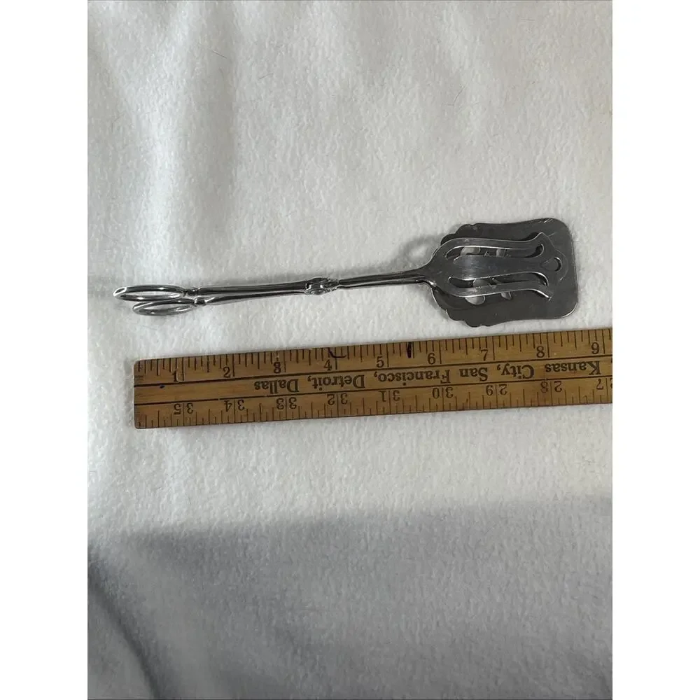 Vintage Leonard Silver Plated Serving Tongs Made In Italy